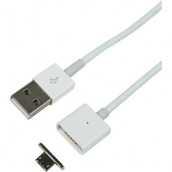 Кабель REXANT USB-A – micro USB, 1А, 1м, белый, со съемным магнитным штекером Кабель REXANT USB-A – micro USB, 1А, 1м, белый, со съемным магнитным штекером