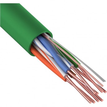 Кабель витая пара REXANT U/UTP, CAT 5e, нг(А)-HFLTx, 4х2х0,52мм, 24AWG, INDOOR, SOLID, зеленый, 305м Кабель витая пара REXANT U/UTP, CAT 5e, нг(А)-HFLTx, 4х2х0,52мм, 24AWG, INDOOR, SOLID, зеленый, 305м