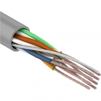 Кабель витая пара REXANT U/UTP, CAT 5e, PVC, 4PR, 24AWG, INDOOR, STRANDED, серый, 305 м Кабель витая пара REXANT U/UTP, CAT 5e, PVC, 4PR, 24AWG, INDOOR, STRANDED, серый, 305 м