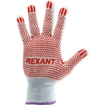 Перчатки REXANT х/б белые нейлоновые Перчатки REXANT х/б белые нейлоновые