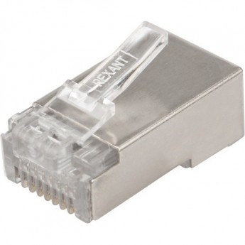 Разъем сетевой LAN REXANT на кабель, штекер 8Р8С (Rj-45), под обжим, в экране, (10шт) Разъем сетевой LAN REXANT на кабель, штекер 8Р8С (Rj-45), под обжим, в экране, (10шт)